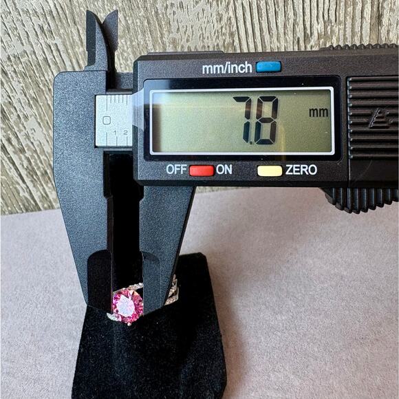 NEW 2ct Pink Sakura Moissanite in 925 Sterling Silver - Sz.7 - Picture 5 of 7